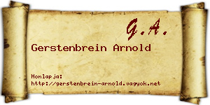 Gerstenbrein Arnold névjegykártya